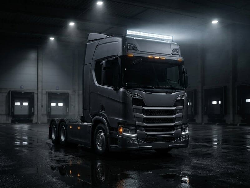 Rampe LED droite double rangée Next‑Tech pour camion 24V, barre lumineuse allumée haute puissance montée sur un camion
