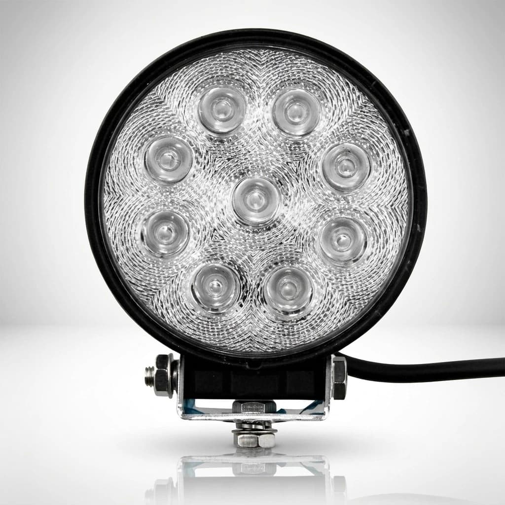 Projecteur de travail LED - 27W - 110mm - rond - universel