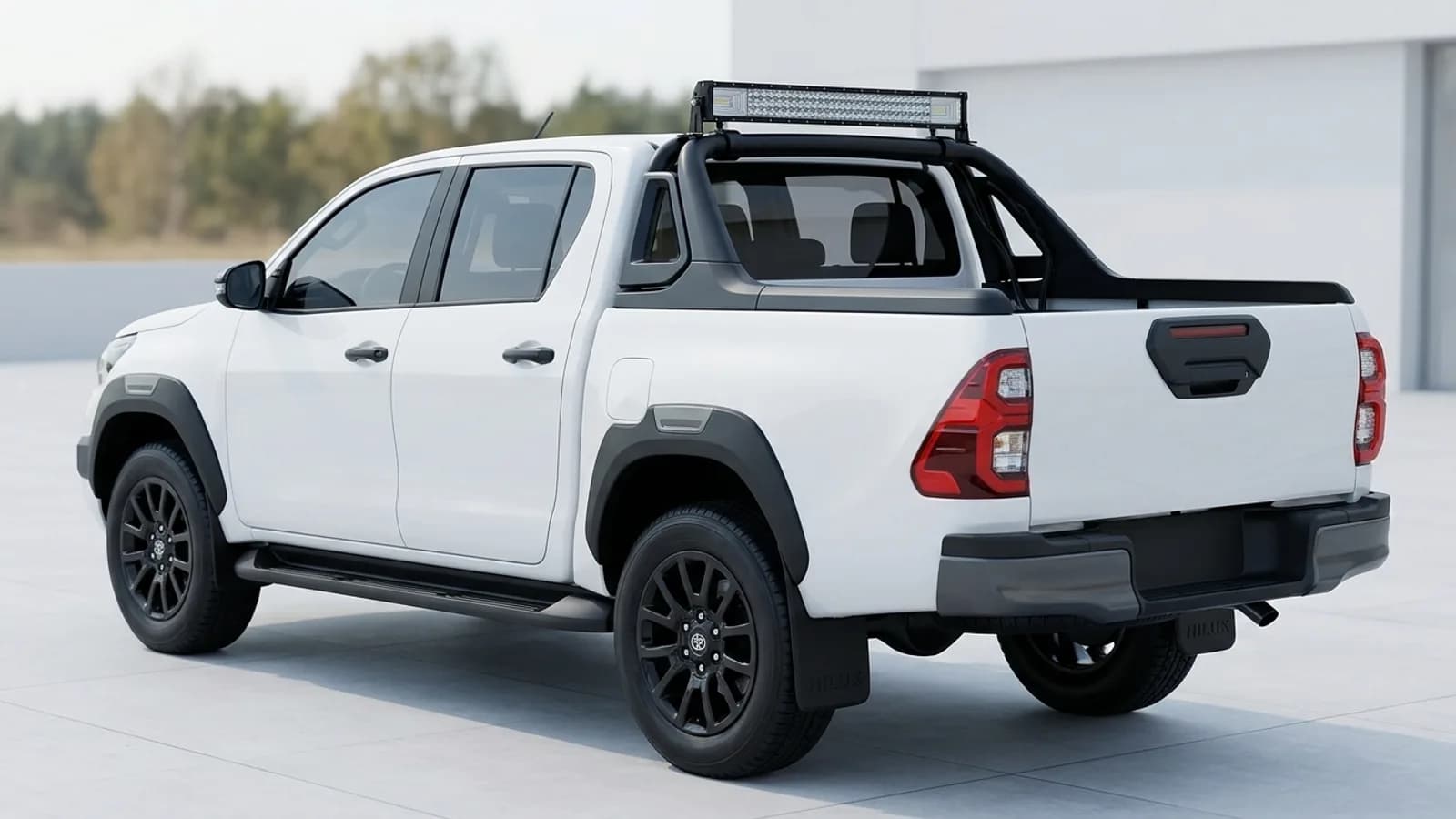 Barre LED droite triple rangée Next-Tech montée sur le roll-bar de benne d'un Toyota Hilux Invincible
