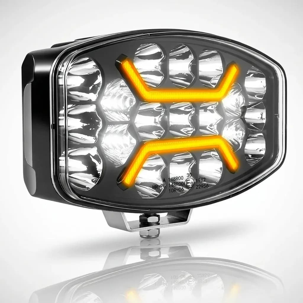 Phare LED additionnel 75w 24cm rectangulaire avec feu de position orange Next-Tech