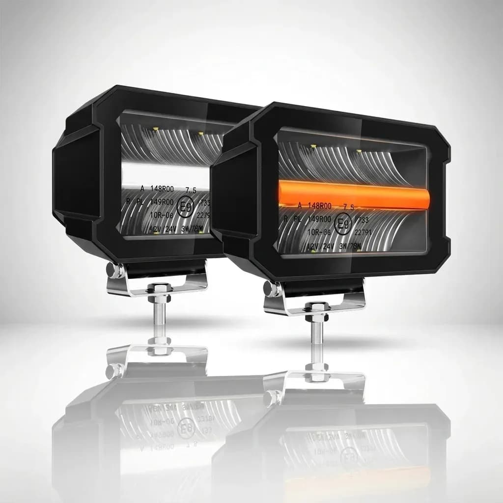 Feux LED puissants avec DRL orange et blanc