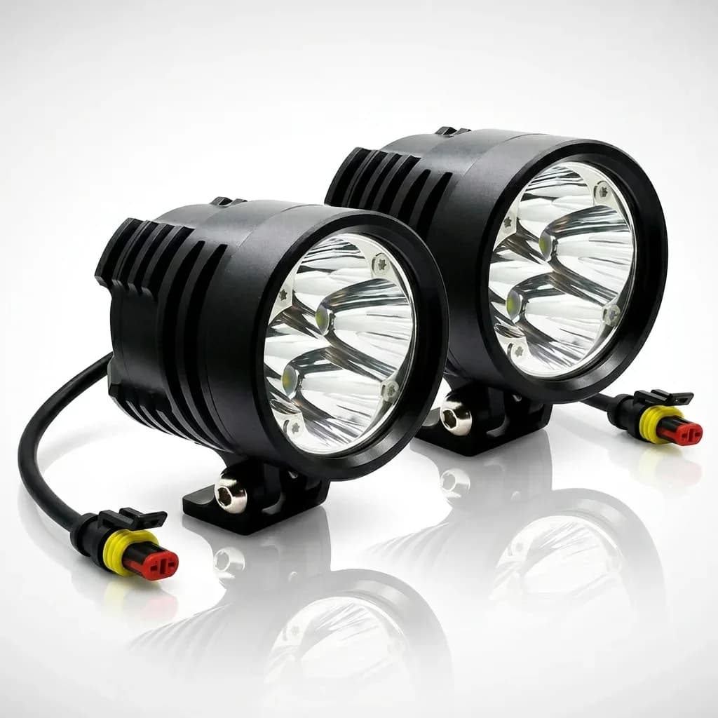 Paire de phares LED additionnels 50W 60mm ronds XP4 Next-Tech pour moto
