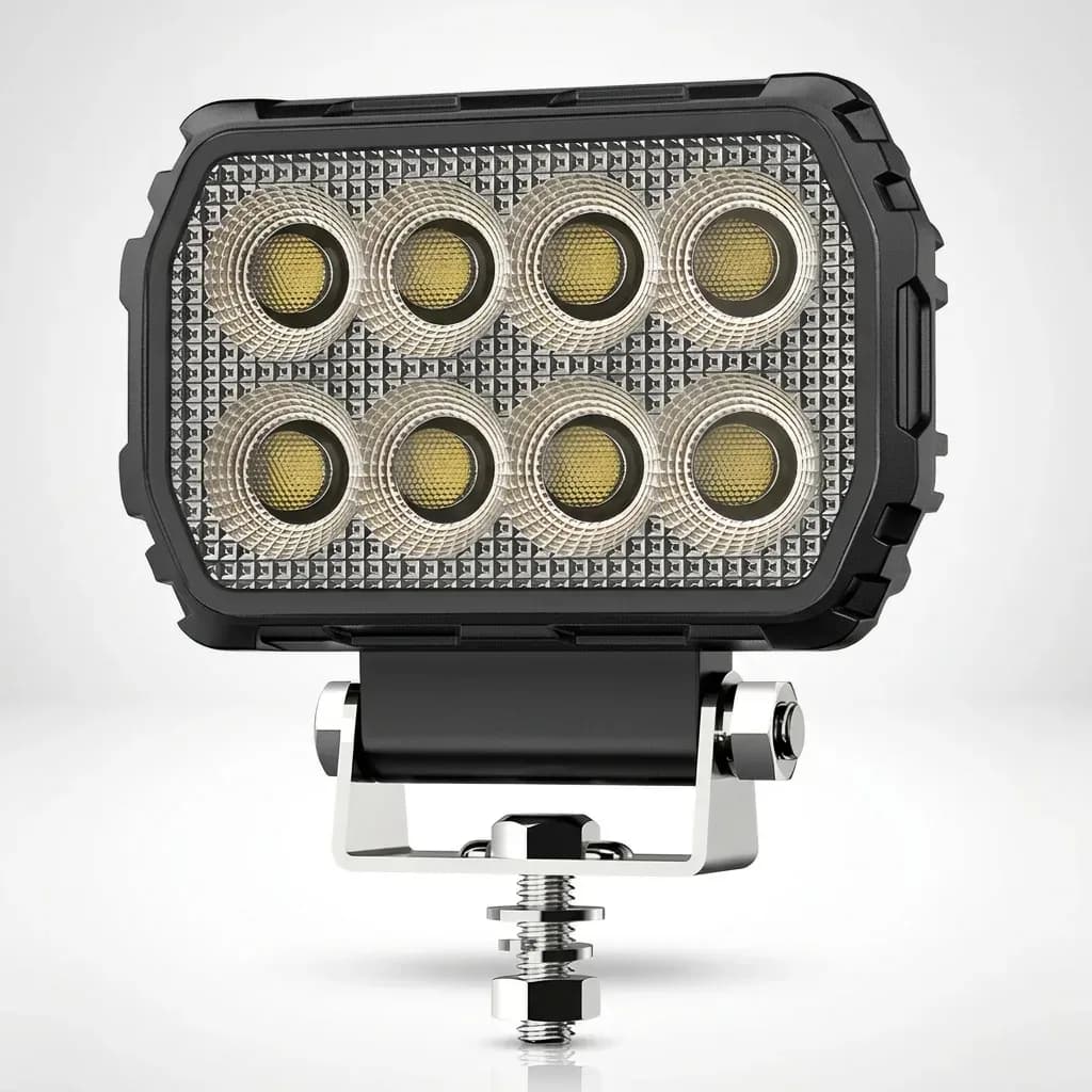 Phare de travail LED 80w 12v/24v rectangulaire pour camion ou engin de chantier