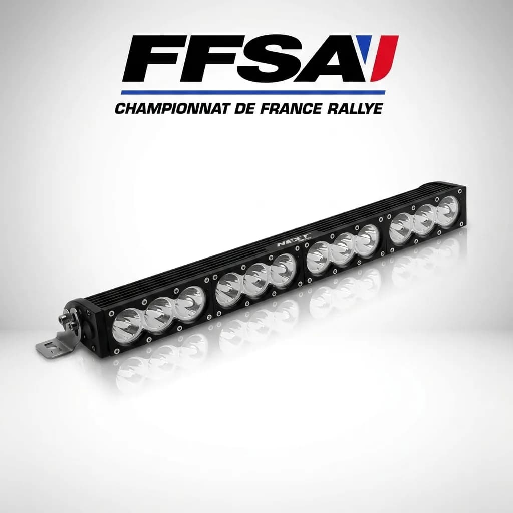 Barre LED 120w 56cm droite pour voitures de rallye 14000 lumens