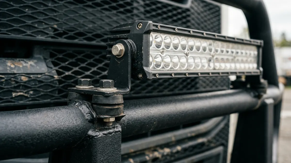Câblage électrique 24V professionnel avec relais, fusible et connecteurs Deutsch sur un camion de chantier