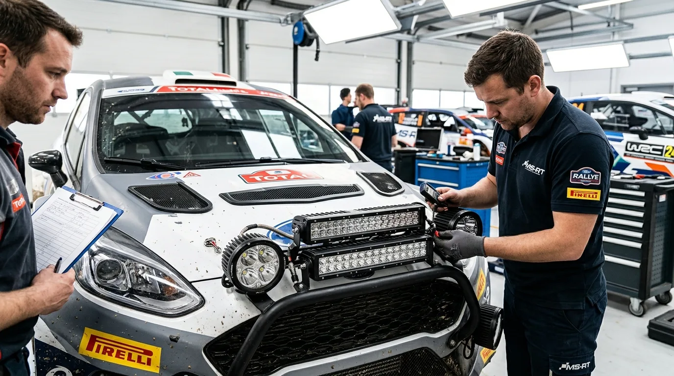 Vérification technique éclairage rallye FFSA