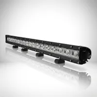 barre LED droite simple rangée Next‑Tech Dakar 90W éteinte sur fond studio blanc, vue de 3/4 avec reflet