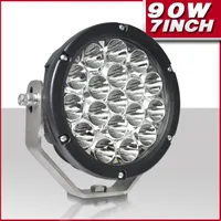 Spot LED 90W 7 pouces 18 LEDs, vue trois quarts avec support de montage latéral réglable