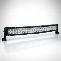 barre LED incurvée Next‑Tech 180W 80cm à double rangée d'optiques, éteinte sur fond studio blanc, vue de 3/4