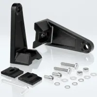 kit de fixation latéral en L Next‑Tech IP68 pour rampe et barre LED, supports noirs et visserie inox sur fond studio