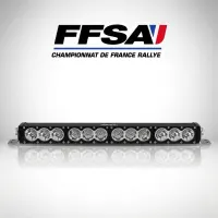 Barre LED 210w 105cm pour voitures de rallye homologuée FFSA - vue arrière connectique et dissipateur thermique