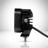 Phares LED additionnels haut de gamme 82mm carré faisceau 5D pour moto - vue arrière connectique et dissipateur thermique