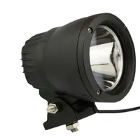 feu LED longue portée rond 25W Next‑Tech vu de 3/4 sur fond studio blanc, réflecteur chromé et corps alu noir éteint