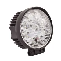 Phare LED additionnel 27W rond 110mm vue trois quarts avec 9 LED Epsitar et boîtier aluminium noir