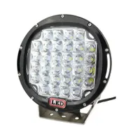 Phare LED longue portée 185W vue de face avec 37 leds CREE et support inox