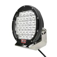 Phare LED 185W 37 leds vue trois-quarts avec boîtier aluminium noir et support de fixation