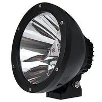 Phare LED 4x4 CREE 45W longue portée 180mm vue 3/4 avant, boîtier aluminium noir et réflecteur chromé
