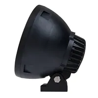 Feu LED longue portée 45W vue de profil, boîtier aluminium noir avec ailettes de refroidissement