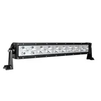 Rampe LED incurvée 100W 550mm vue de face, dix lentilles longue portée alignées sur boîtier noir