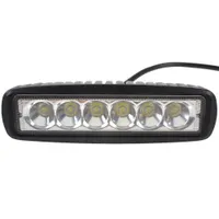 Vue de face phare LED auto 18W 6 diodes faisceau spot, boîtier alu noir 160mm éteint
