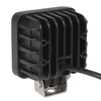 Vue arrière du phare LED 18W universel, dissipateur alu nervuré et étrier de fixation inox