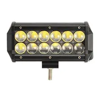 Rampe LED 4D 36W allumée faisceau blanc intense, 12 LEDs CREE spot longue portée 180mm