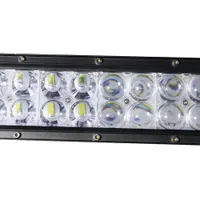 Détail optiques double rangée barre LED 288W lentilles spot et flood