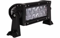 Barre LED spot 36W 4D 190mm vue trois-quarts éteinte montrant boîtier aluminium et leds