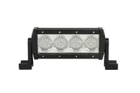 Barre LED 4x4 40W 4 LEDs CREE vue de face, optiques rondes faisceau concentré, rampe 240mm
