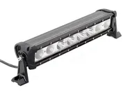 Rampe LED 4x4 80W 8 LEDs vue de trois quarts arrière, boîtier alu noir 460mm pour véhicule tout-terrain