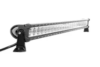 Barre LED 4x4 240W vue latérale arrière, supports de fixation et faisceau d'alimentation visibles