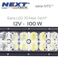 Détail des LED CREE de la barre LED 4x4 7D 100W série NTS, optiques double rangée 12V