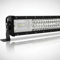 Barre LED 720w 125cm droite 40000 lumens triple rangée - vue de face allumée 720W 40000 lumens IP68