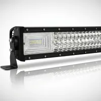 Barre LED 325w 55cm droite 22000 lumens triple rangée - vue de face allumée 325W 22000 lumens IP68