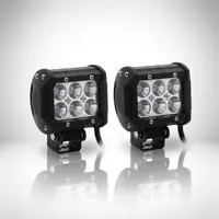 Phares LED additionnels 20w 95mm rectangulaire 1900 lumens - Phares LED Carrés installée sur 4x4